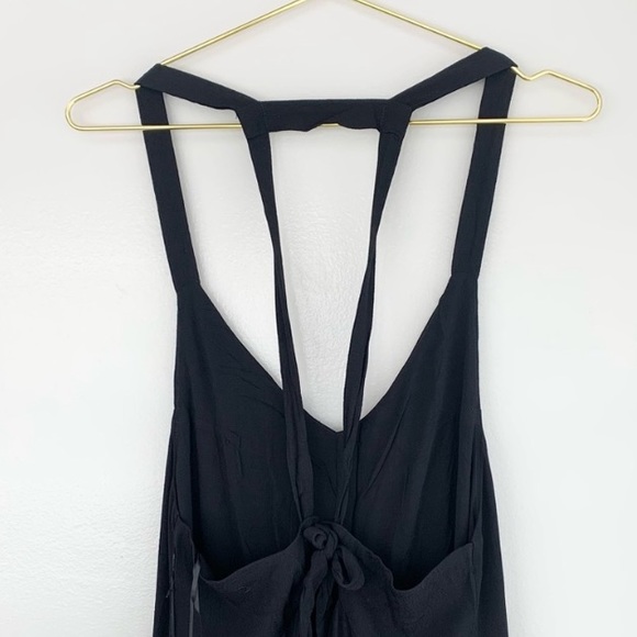 Revolve ASTR Andrea Jumpsuit Wide Leg Black Medium Low Back Open Back Relaxed M - Picture 3 of 6